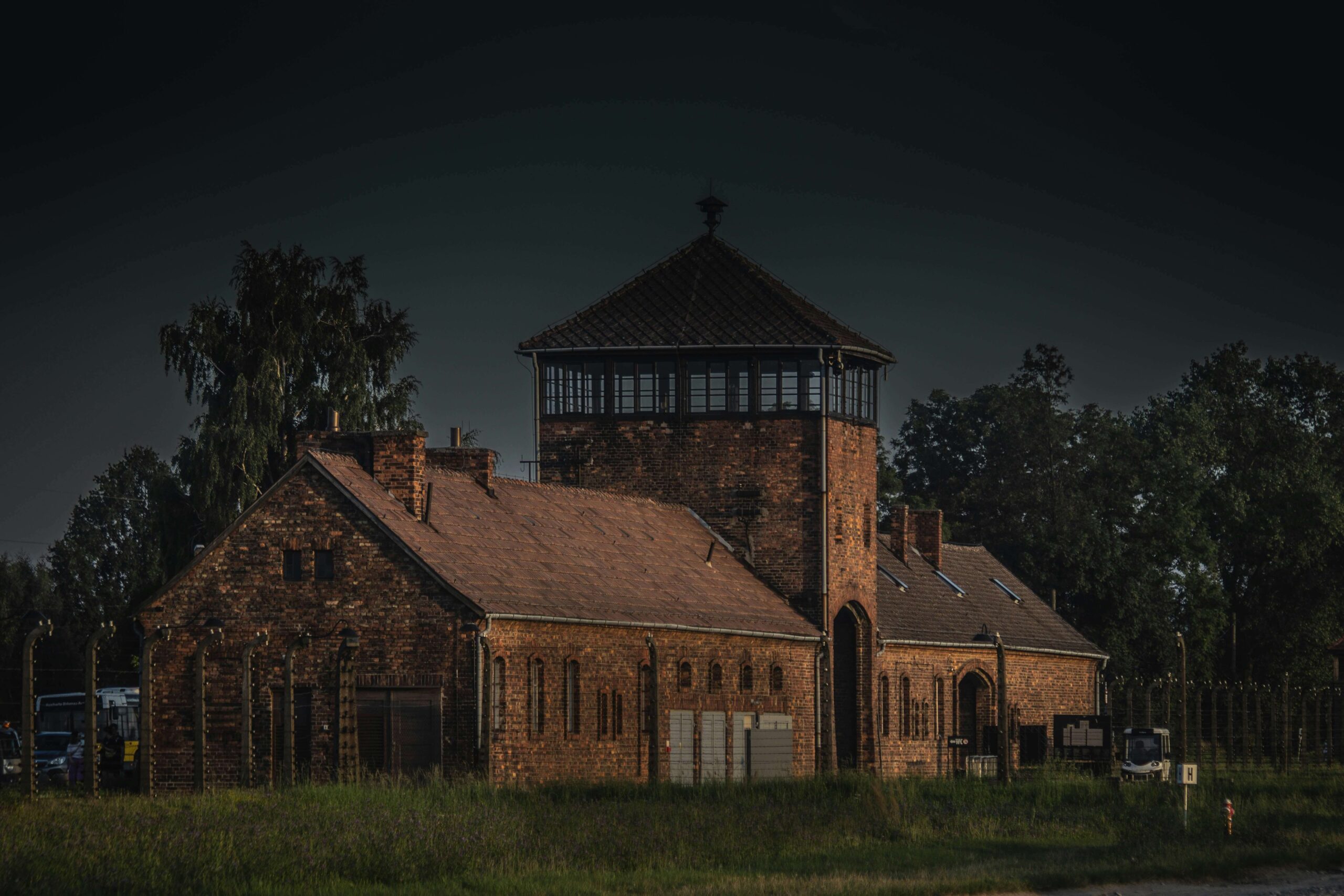 Auschwitz-Birkenau Memorial gate on a guided tour from Krakow